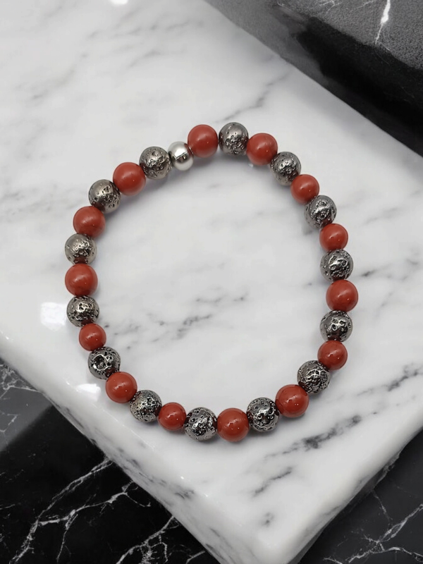 Bracelet jaspe rouge 6mm