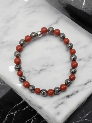 Bracelet jaspe rouge 6mm
