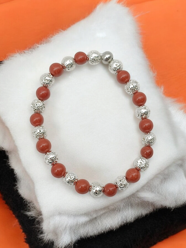 Bracelet jaspe rouge 6mm