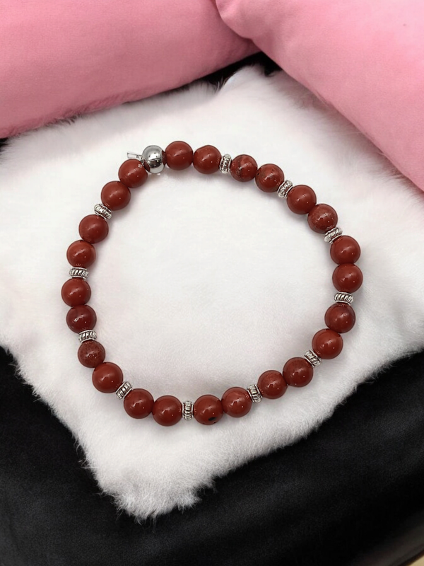 Bracelet jaspe rouge 6mm
