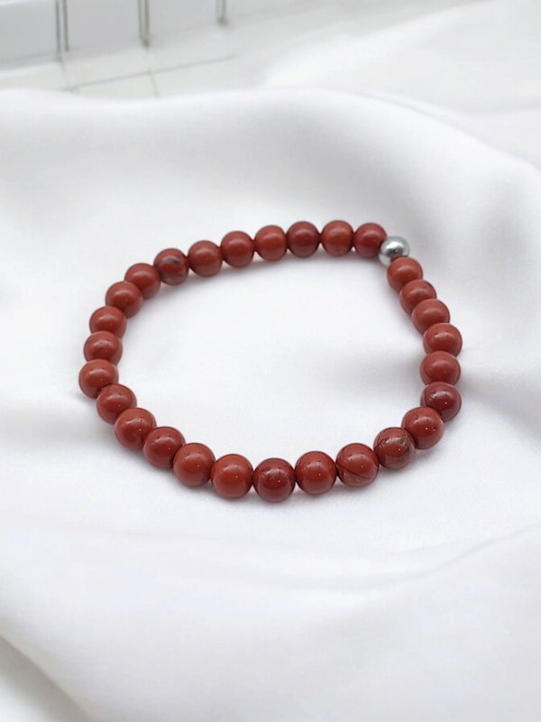 Bracelet jaspe rouge 6mm