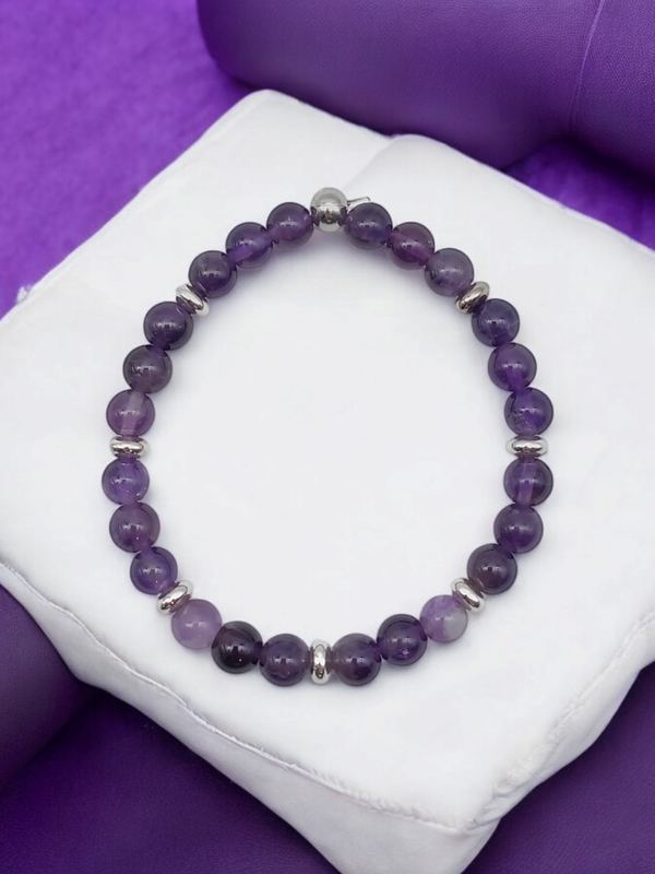 Bracelet améthyste 6mm
