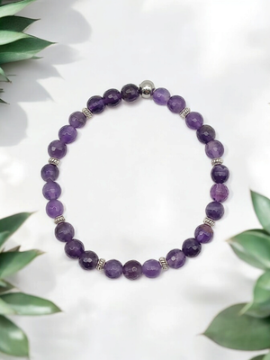 Bracelet améthyste facettée 6mm
