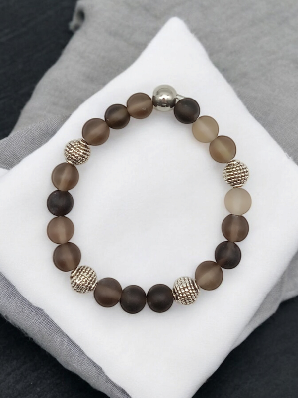 Bracelet quartz fumé 8mm