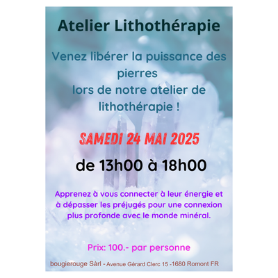 Atelier Découverte Lithothérapie