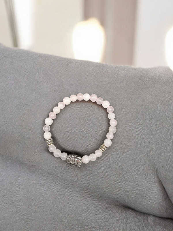 Bracelet quartz rose 6mm