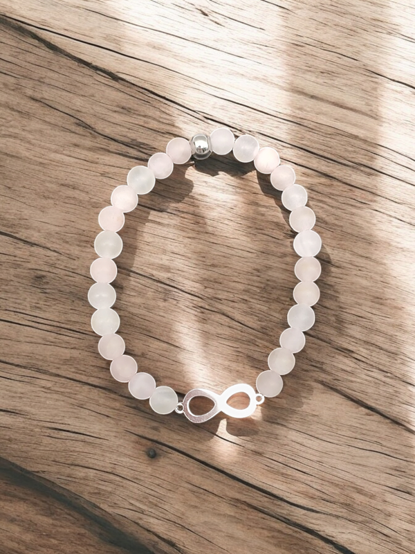 Bracelet quartz rose mat 6mm