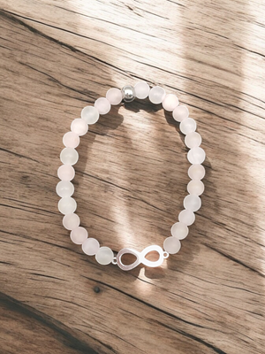 Bracelet quartz rose mat 6mm