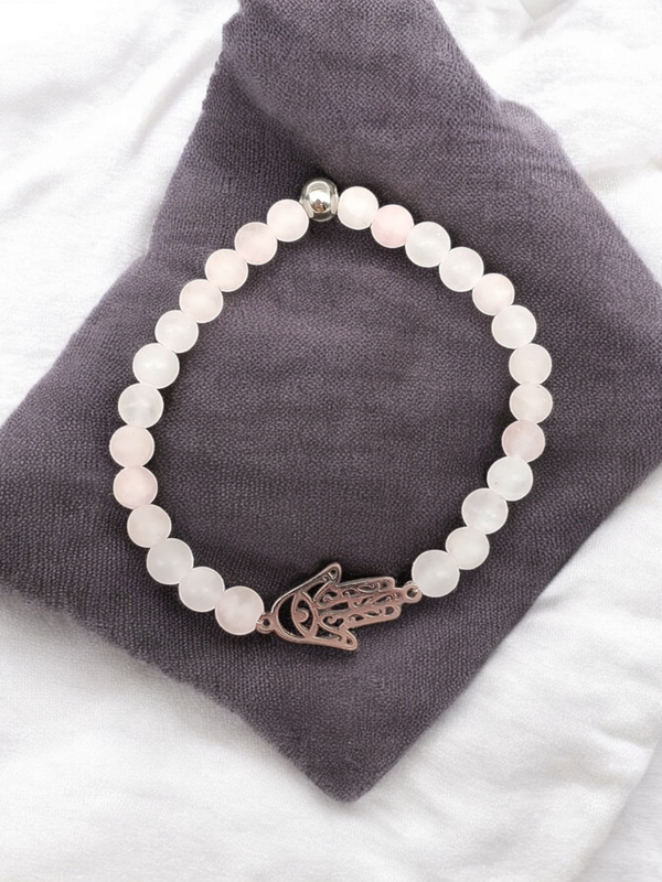 Bracelet quartz rose mat 6mm