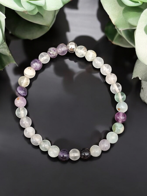 Bracelet fluorite 6mm