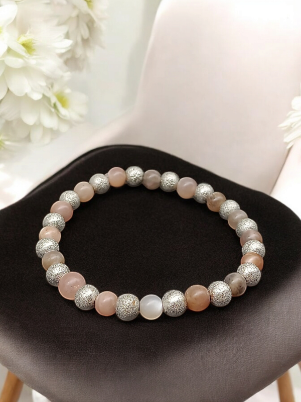 Bracelet pierre de lune 6mm