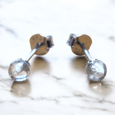 Puces d’oreilles Quartz (Cristal de Roche) – 4 mm – Argent 925