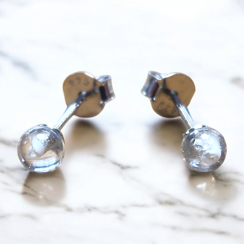 Puces d’oreilles Quartz (Cristal de Roche) – 4 mm – Argent 925