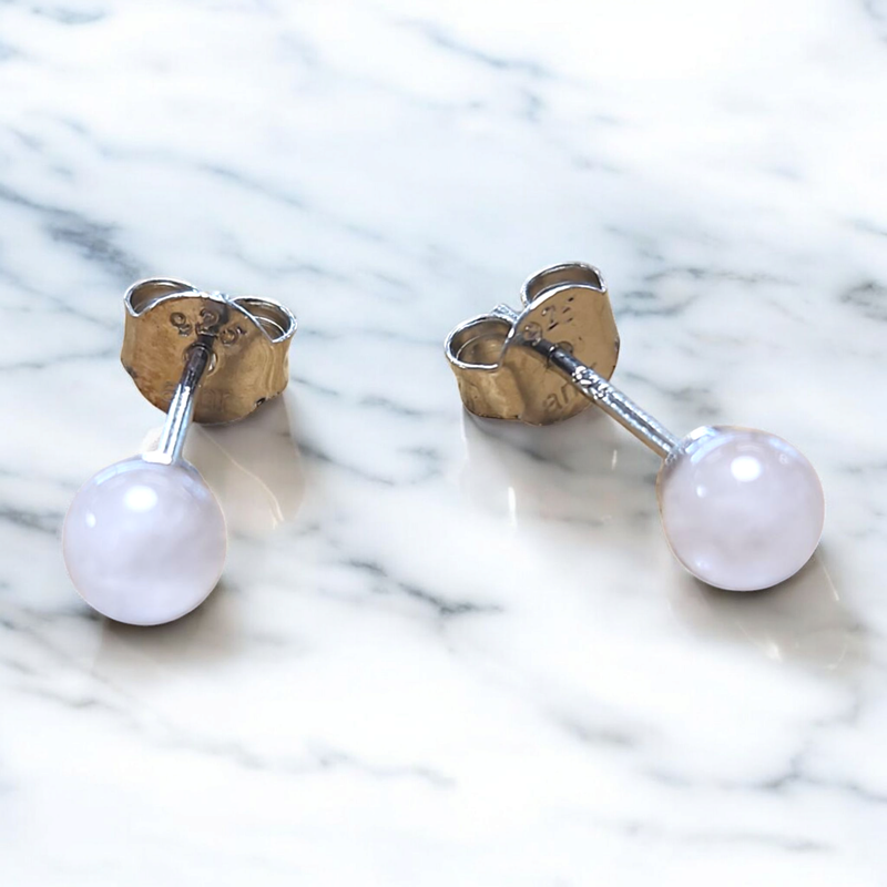 Puces d’oreilles Quartz Rose – 4 mm – Argent 925