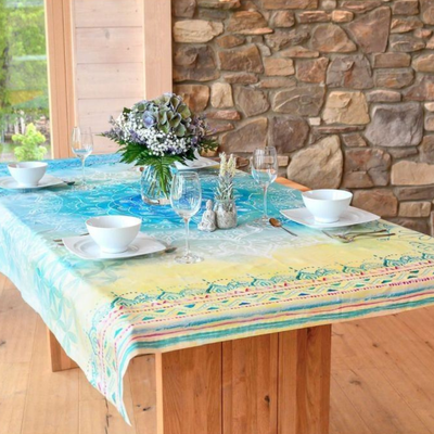 Nappe en coton &quot;Rêve Bleu&quot; – 198 x 130 cm