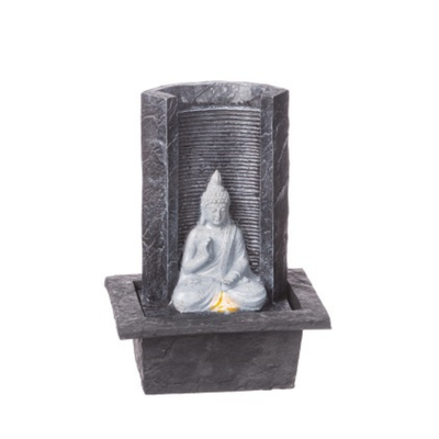 Fontaine Bouddha avec Mur Arrière – 25 cm