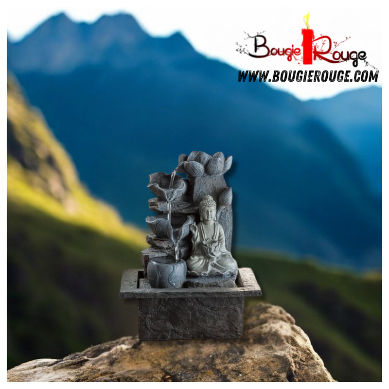 Fontaine Bouddha avec Cascade à 3 Vasques – 28 cm