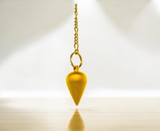 Pendule goutte en laiton plaqué or mat