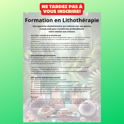 Inscription Formation en lithothérapie ( acompte sur le total)