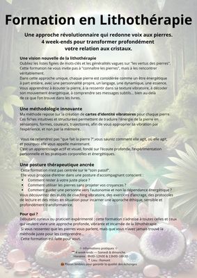 Formation Lithothérapie