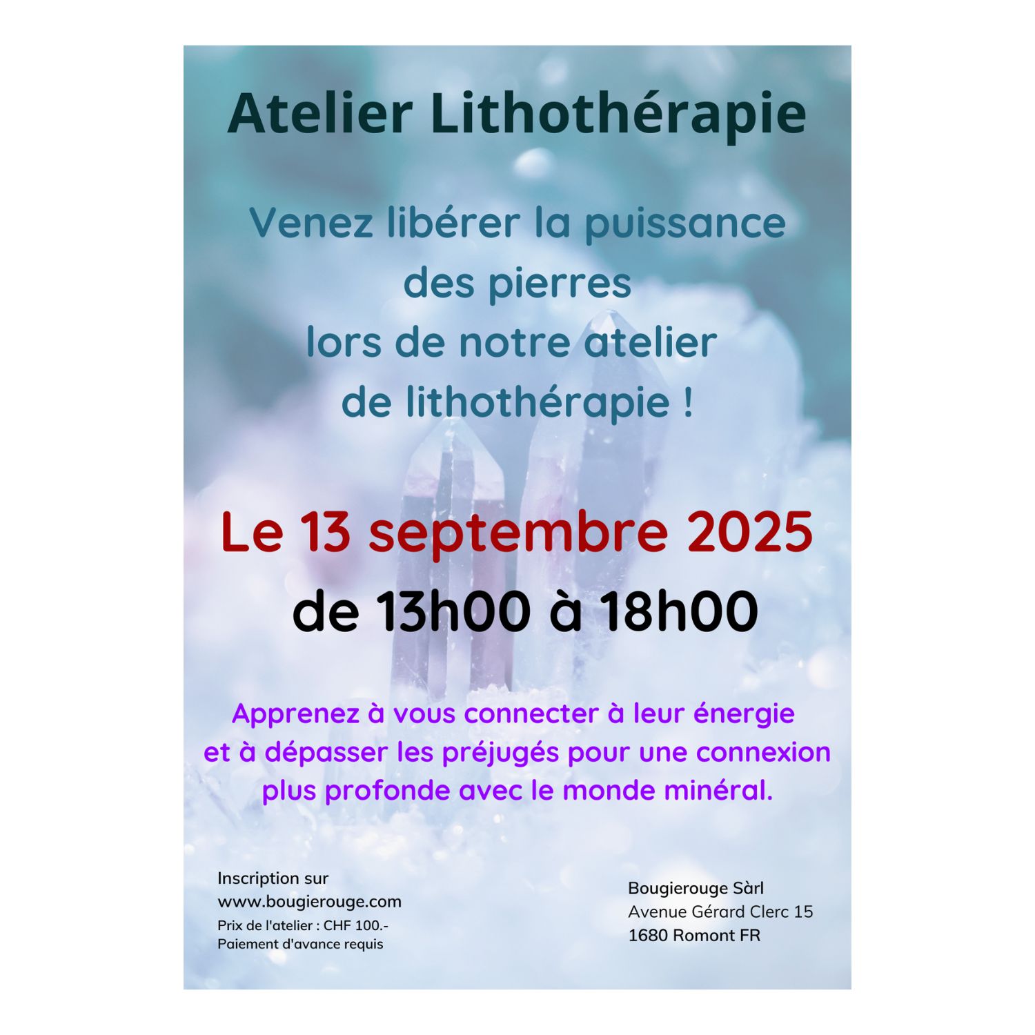 Atelier Découverte Lithothérapie