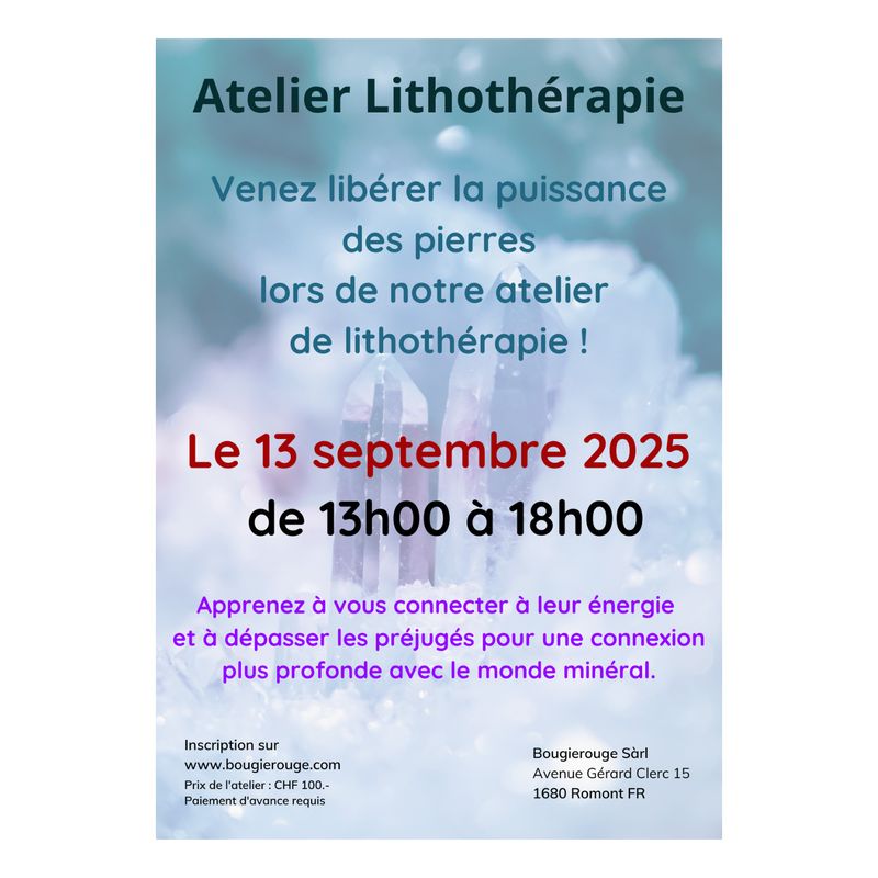 Atelier Découverte Lithothérapie