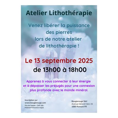 Atelier Découverte Lithothérapie