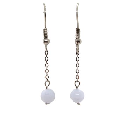 Boucles d&#39;oreilles - Calcédoine bleue
