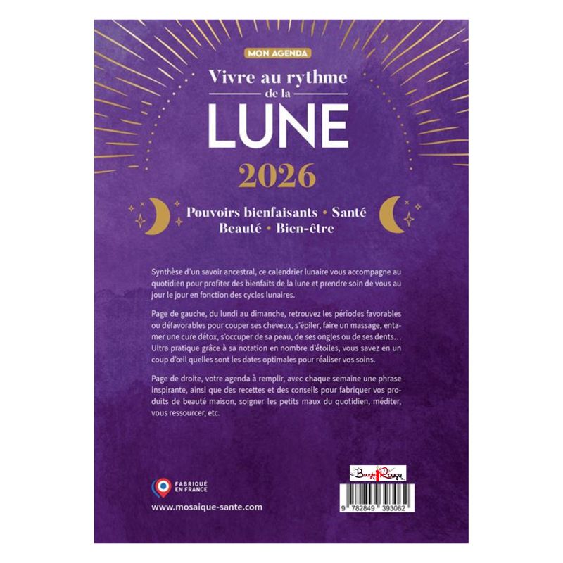Vivre au rythme de la lune, mon agenda 2026