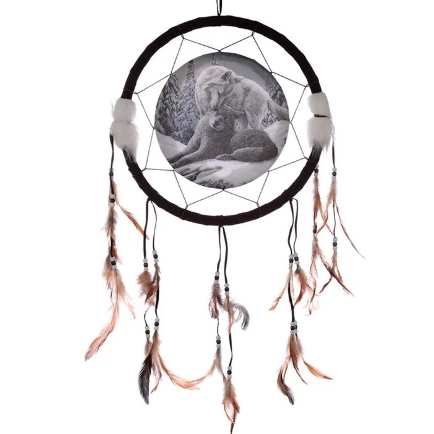 ​Attrape-rêves loups câlin - 33 cm