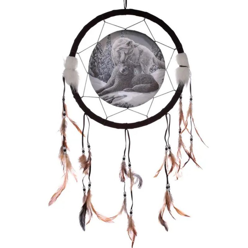 ​Attrape-rêves loups câlin - 33 cm