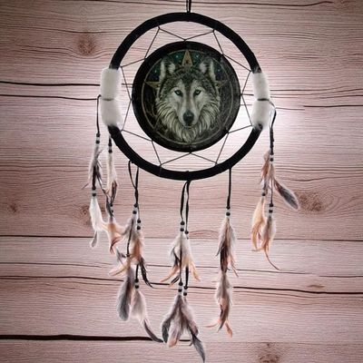 Attrape-Rêves Tête de Loup – 33 cm