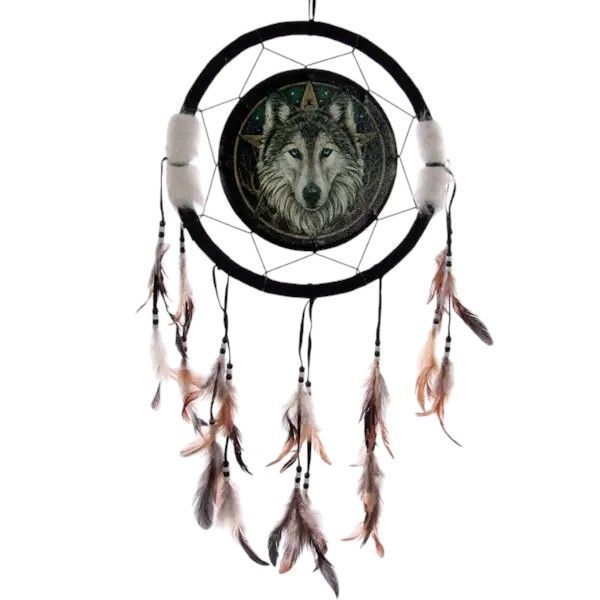Attrape-Rêves Tête de Loup – 33 cm