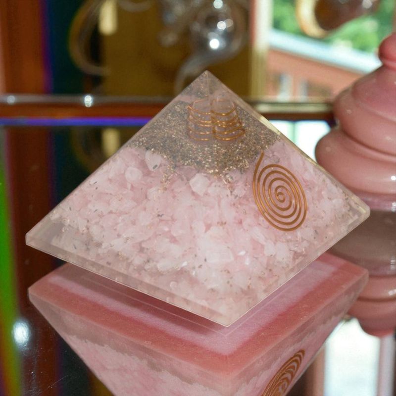 Orgonite quartz rose et cristal de roche