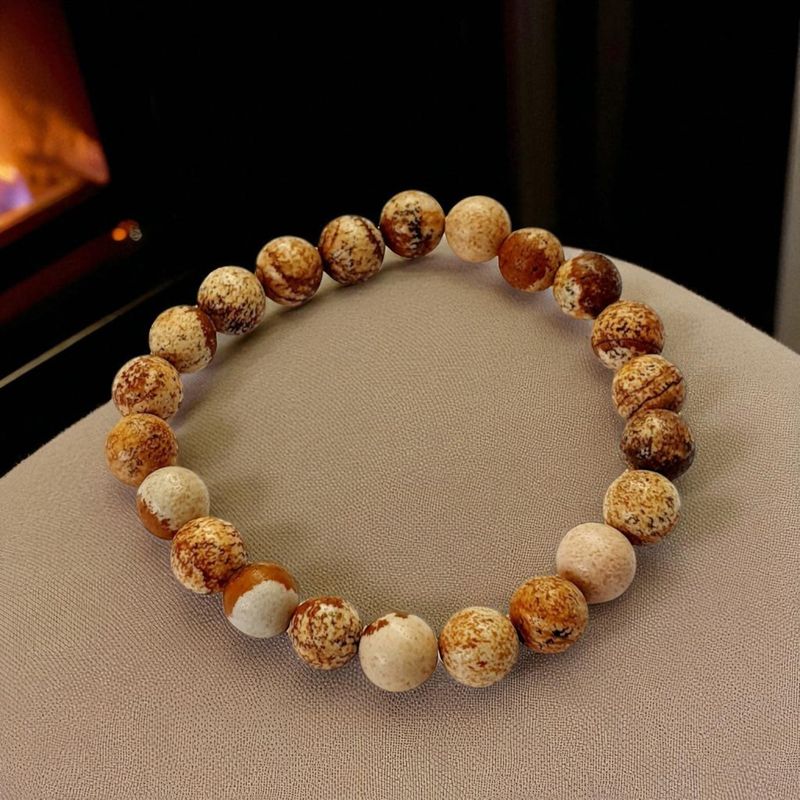 Bracelet jaspe paysage 8mm