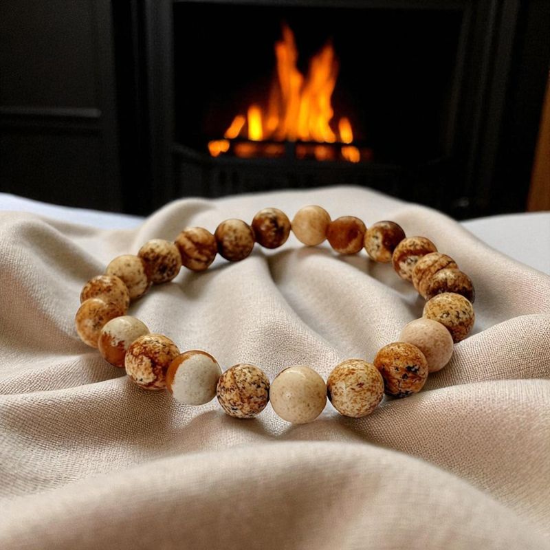 Bracelet jaspe paysage 8mm