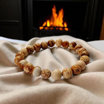Bracelet jaspe paysage 8mm
