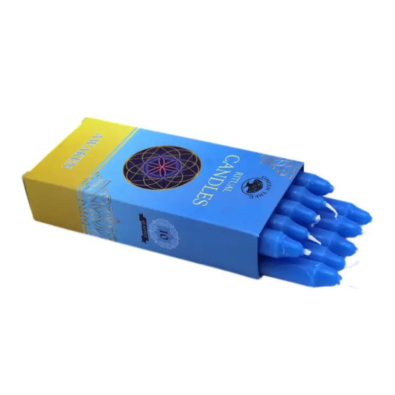 Bougies Rituel bleu ciel - Eveil spirituel - Lot de 10 pcs