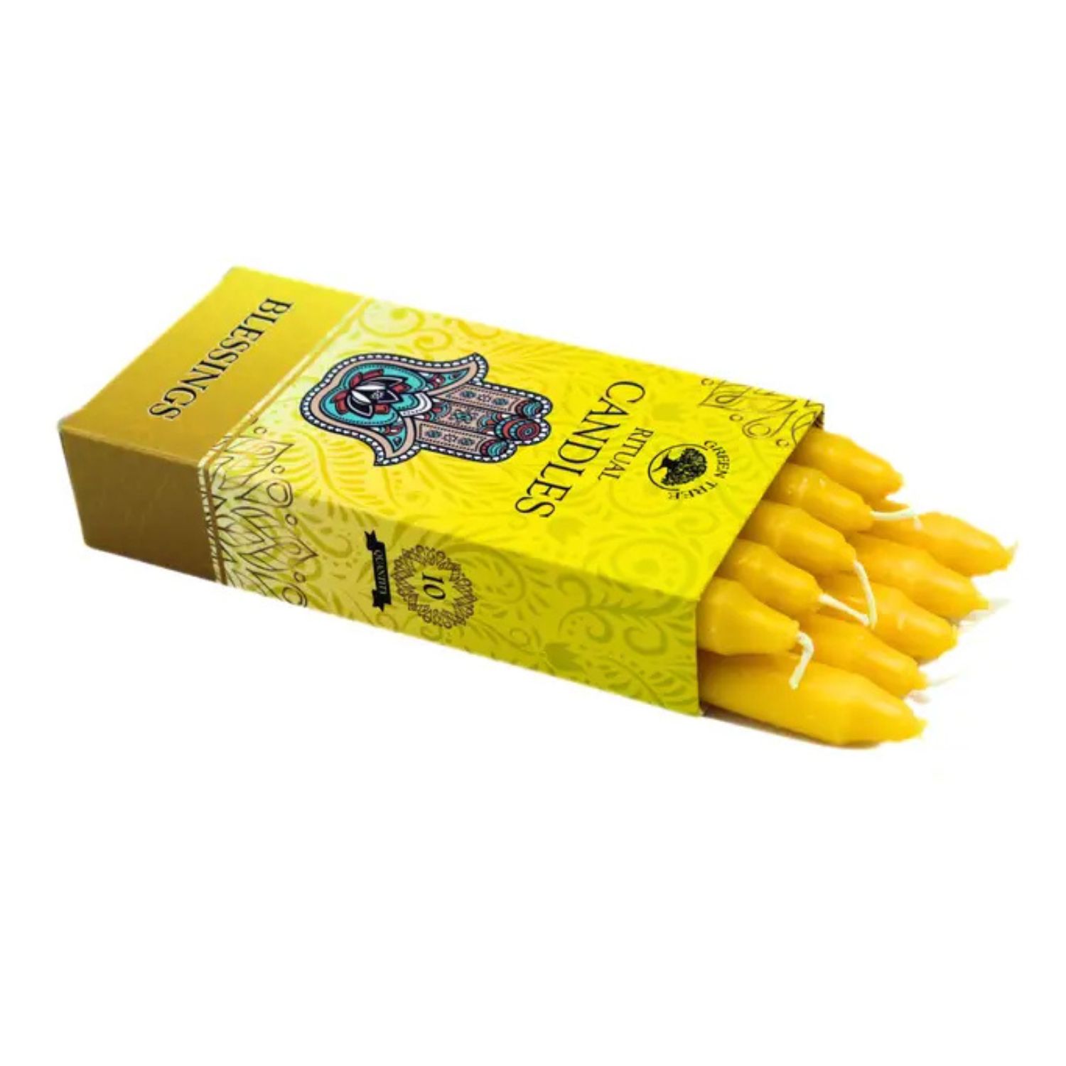 Bougies Rituel jaune - Bénédiction - Lot de 10 pcs