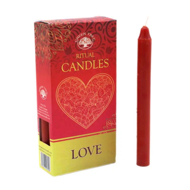 Bougies Rituel rouge - Amour - Lot de 10 pcs