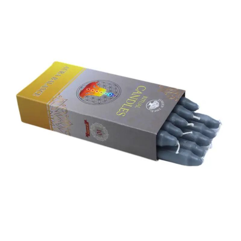 Bougies Rituel grise - Equilibre de l&#39;aura - Lot de 10 pcs