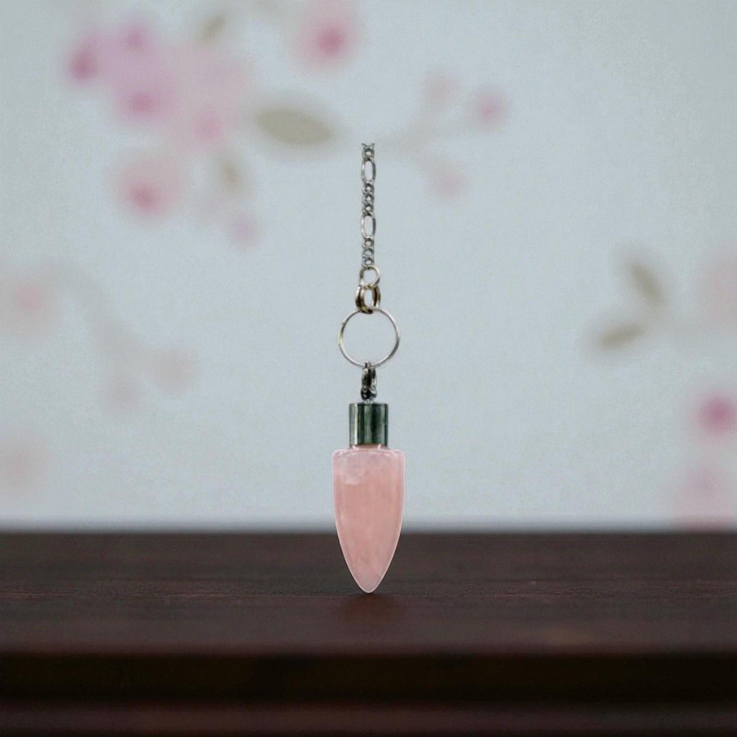 Pendule des Druides en Quartz Rose
