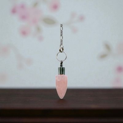 Pendule des Druides en Quartz Rose