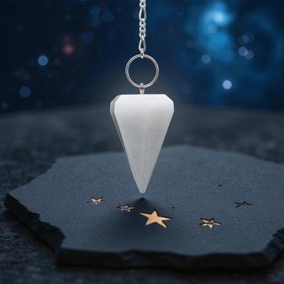 ​Pendule Hexagonal en Jade Blanc