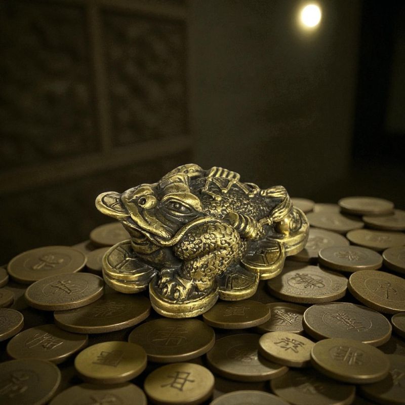 Grenouille en Laiton – Porte-Bonheur Argent