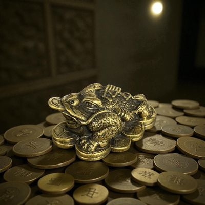 Grenouille en Laiton – Porte-Bonheur Argent