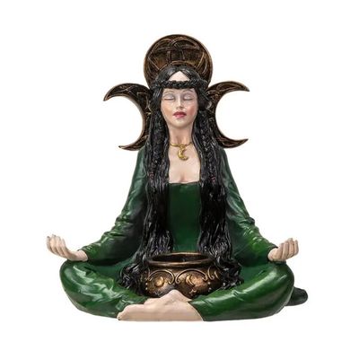 Figurine Sorcière Triple Lune avec Porte-Bougie