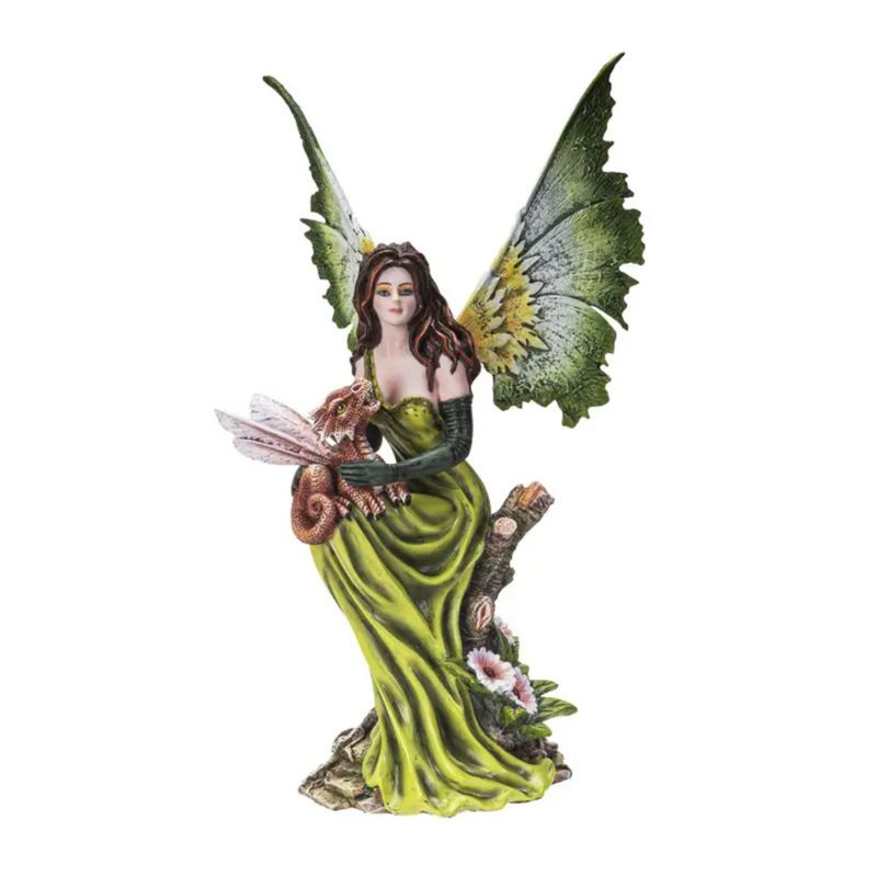 Figurine Fée Princesse de la Forêt avec Dragonnet
