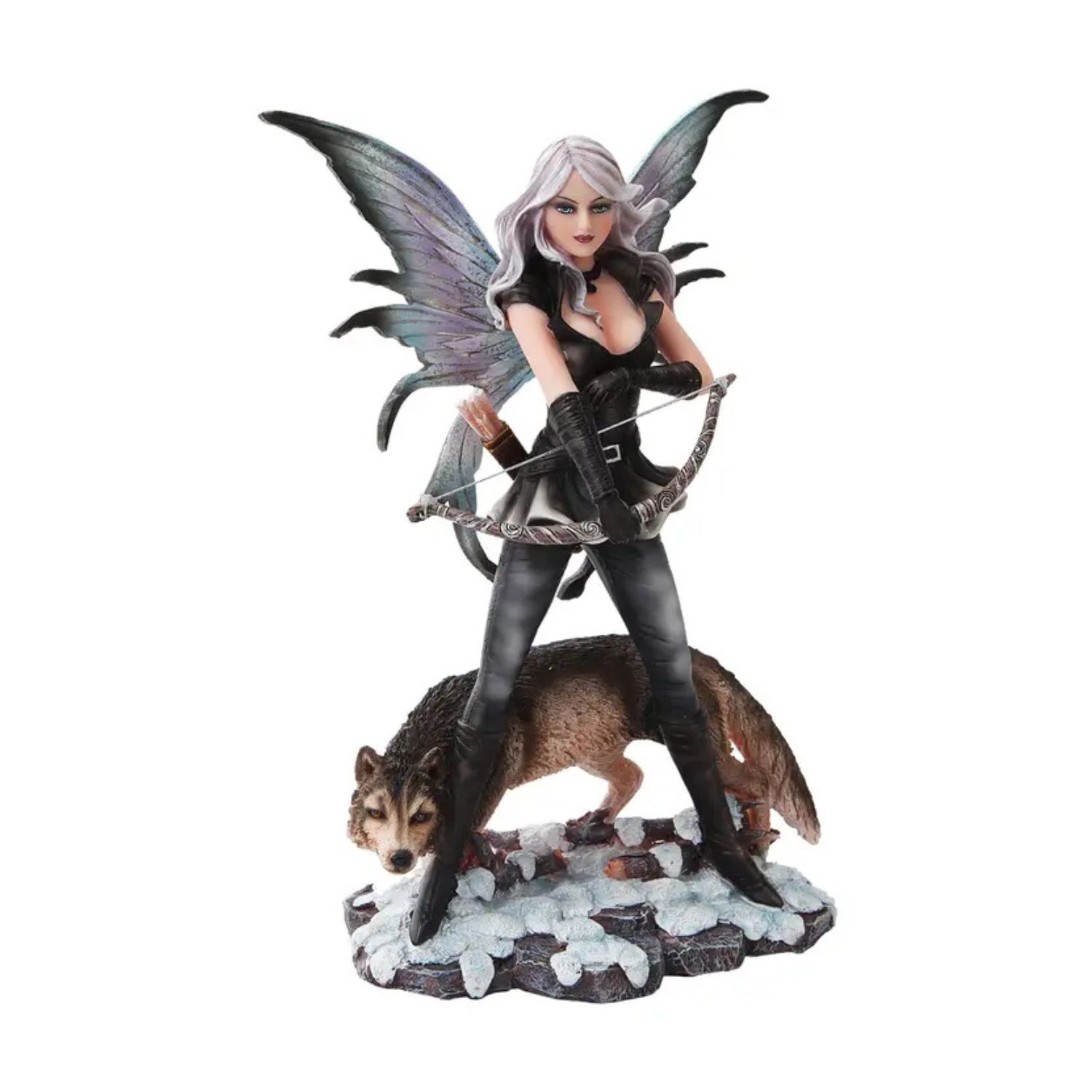Figurine Fée Chasseuse avec Loup
