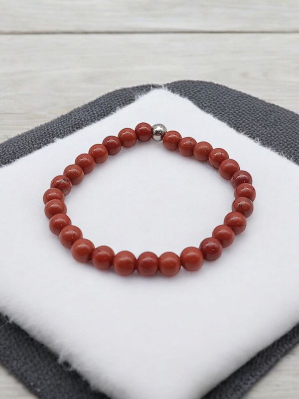 Bracelet jaspe rouge 6mm